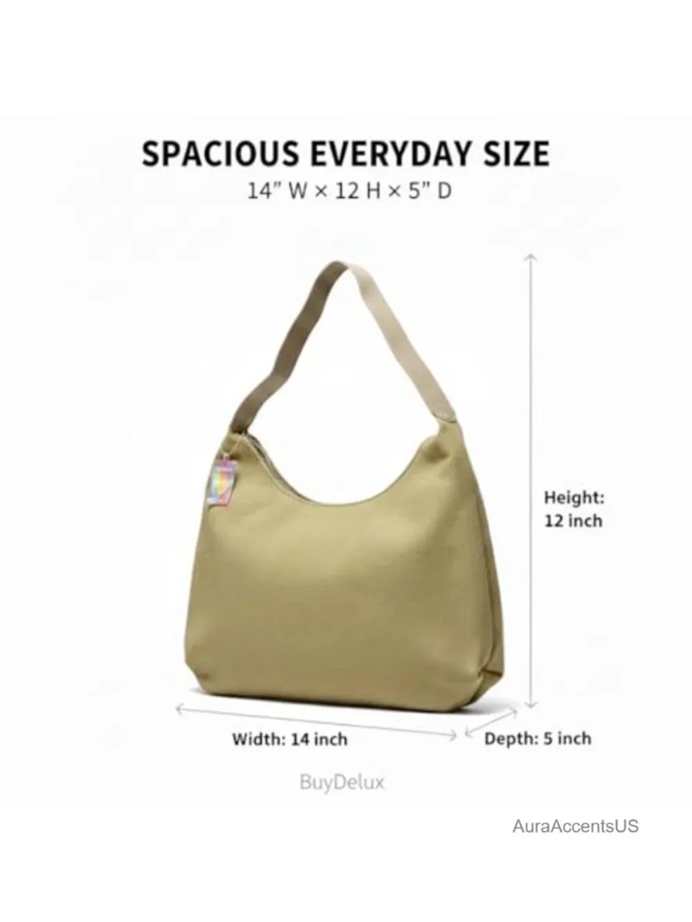 Faux Suede Hobo Tote Bag with Free Wallet, Large Slouchy Shoulder Handbag for